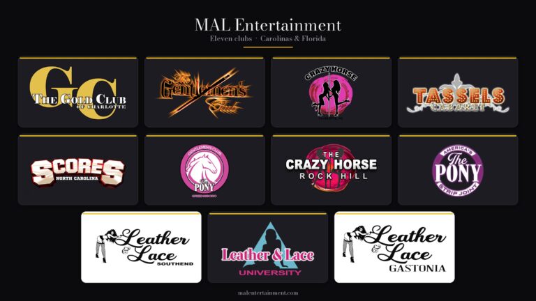 Logos of the 11 MAL Entertainment nightclubs